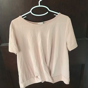 Pale Pink Twist Front Shirt